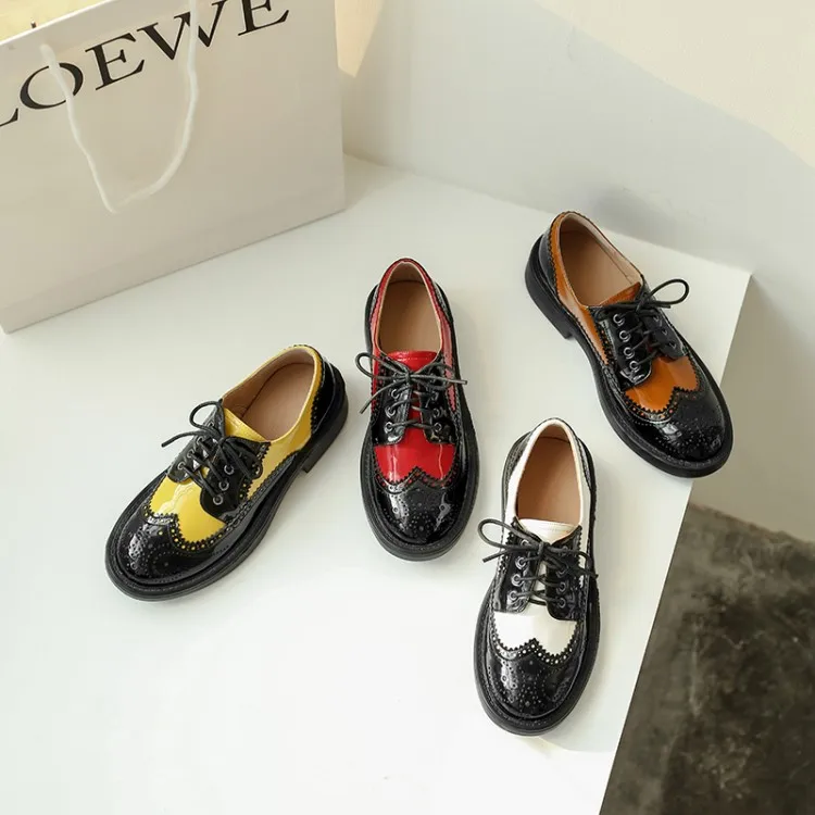 Женские туфли лодочки MLJUESE вечерние полуботинки из лакированной кожи на шнуровке