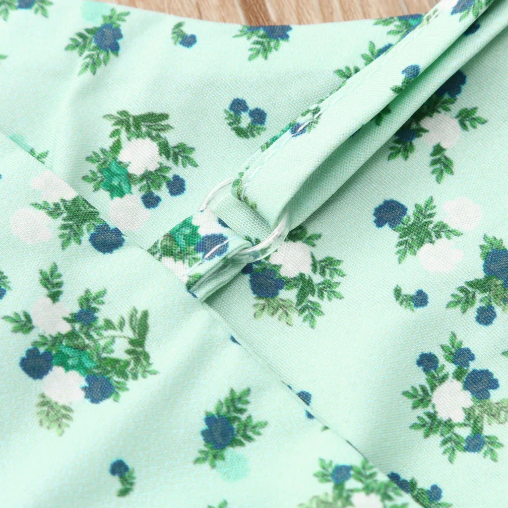 Детская одежда топы с оборками и цветочным рисунком для маленьких девочек