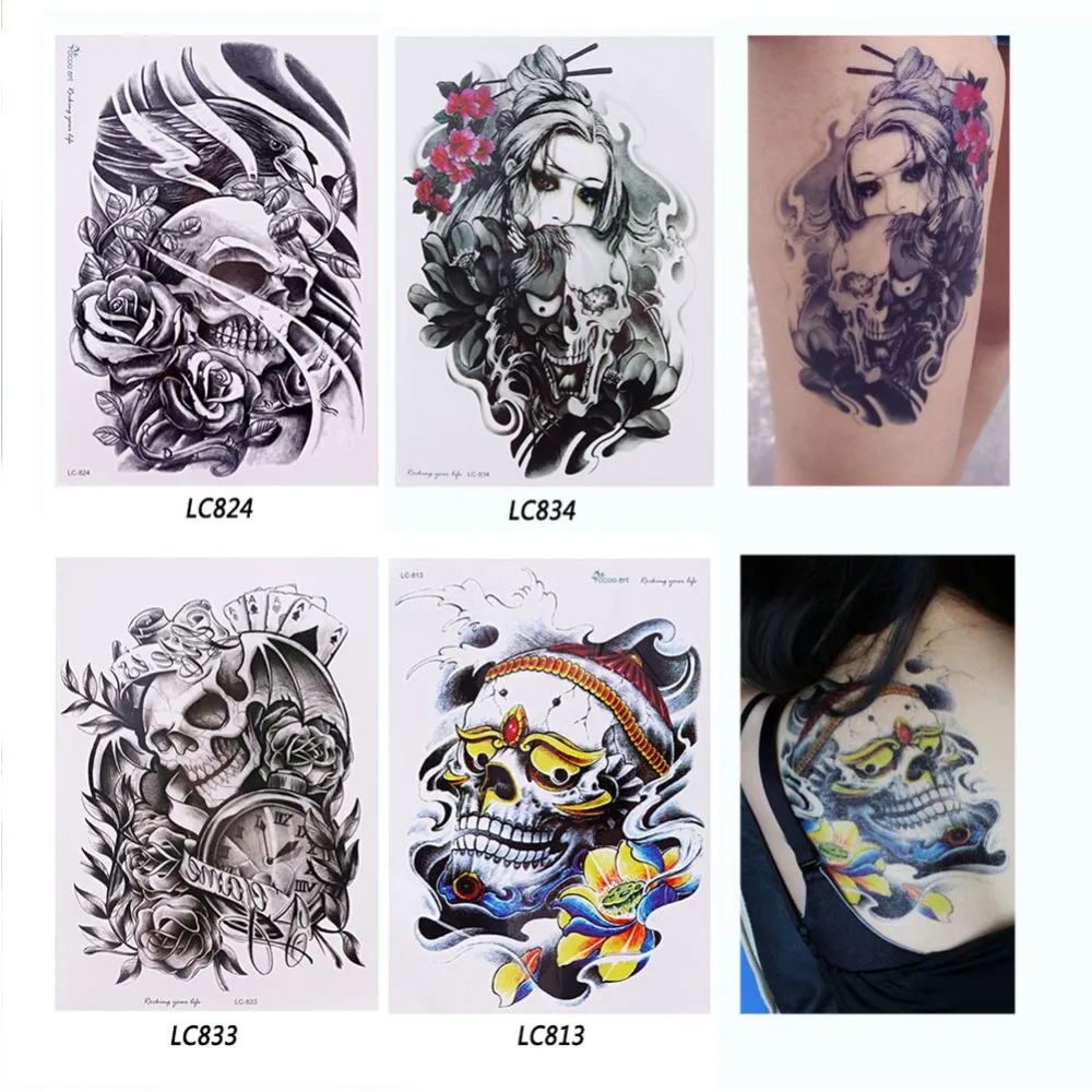 1 лист модные съемные временные тату наклейки для женщин и мужчин #265944|Временные