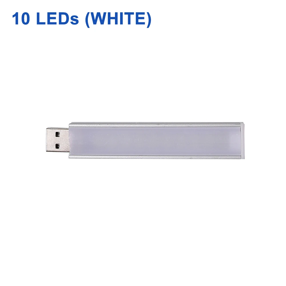 10LEDs White DC5V мини USB светодиодный Ночной светильник 3 светодиодный s 8 светодиодный s 10 светодиодный s 24 светодиодный s книга лампа удлинитель США штекер Адаптер для чтения ноутбука power Bank - Испускаемый цвет: 10LEDs White