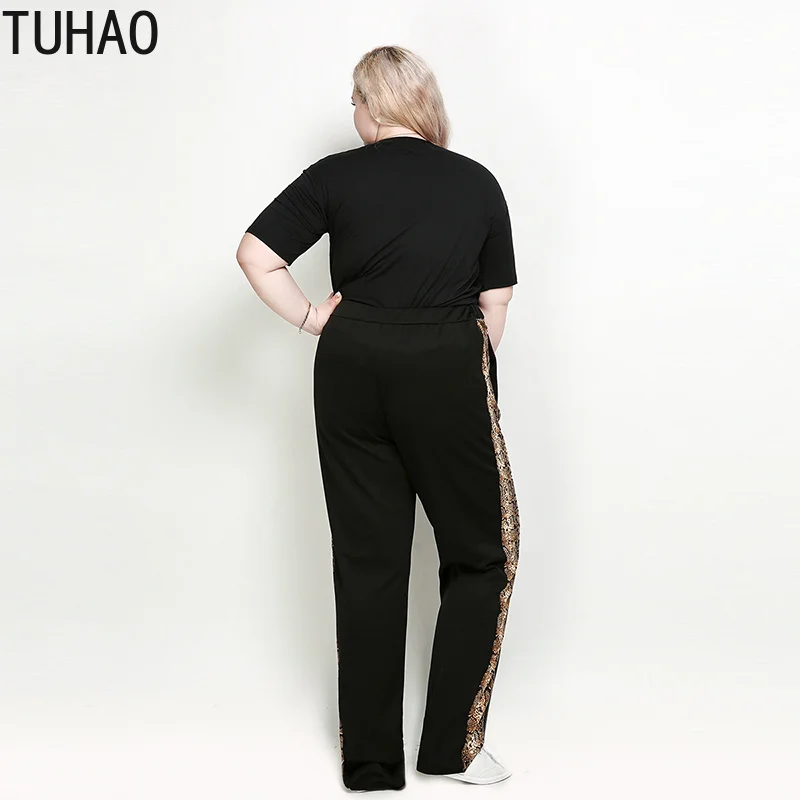 TUHAO размера плюс 7XL 6XL 5XL Женские черные брюки повседневные змеиная кожа пинт женские брюки для активного отдыха Большие размеры брюки весна лето RL