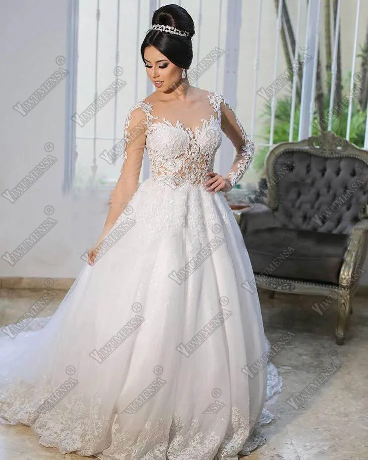 Robe De Mariee 2018 свадебное платье с длинными рукавами вырезами сексуальная открытая