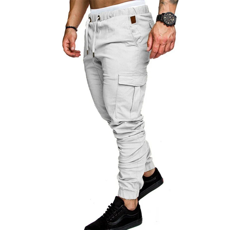 Мужские повседневные джоггеры брюки эластичные длинные военные армейские
