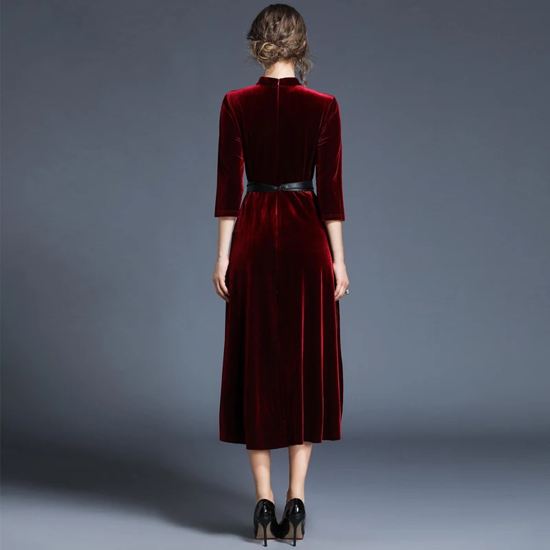 Элегантное бархатное вечернее платье 2019 винтажное велюровое чонсам современное