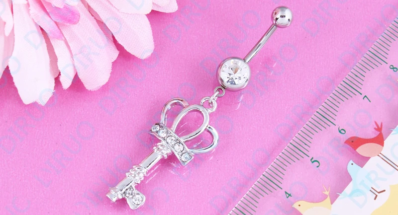 Модное кольцо для пупка трех цветов с императорской короной ювелирные изделия