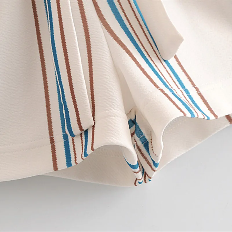 NSZ Женские полосатые шорты с эластичной резинкой на талии поясом летние Горячие |