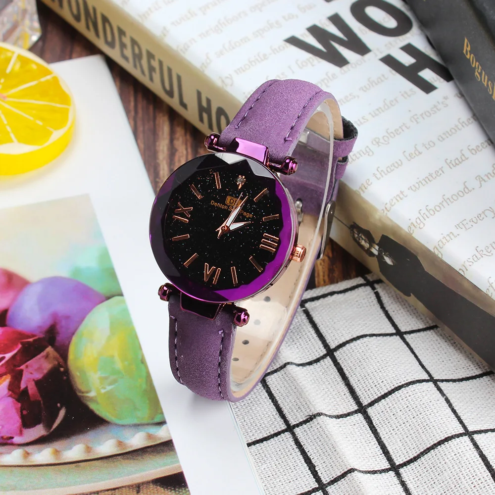 Роскошные женские часы 2019 дешевые Звездное небо Модные кварцевые наручные relogio