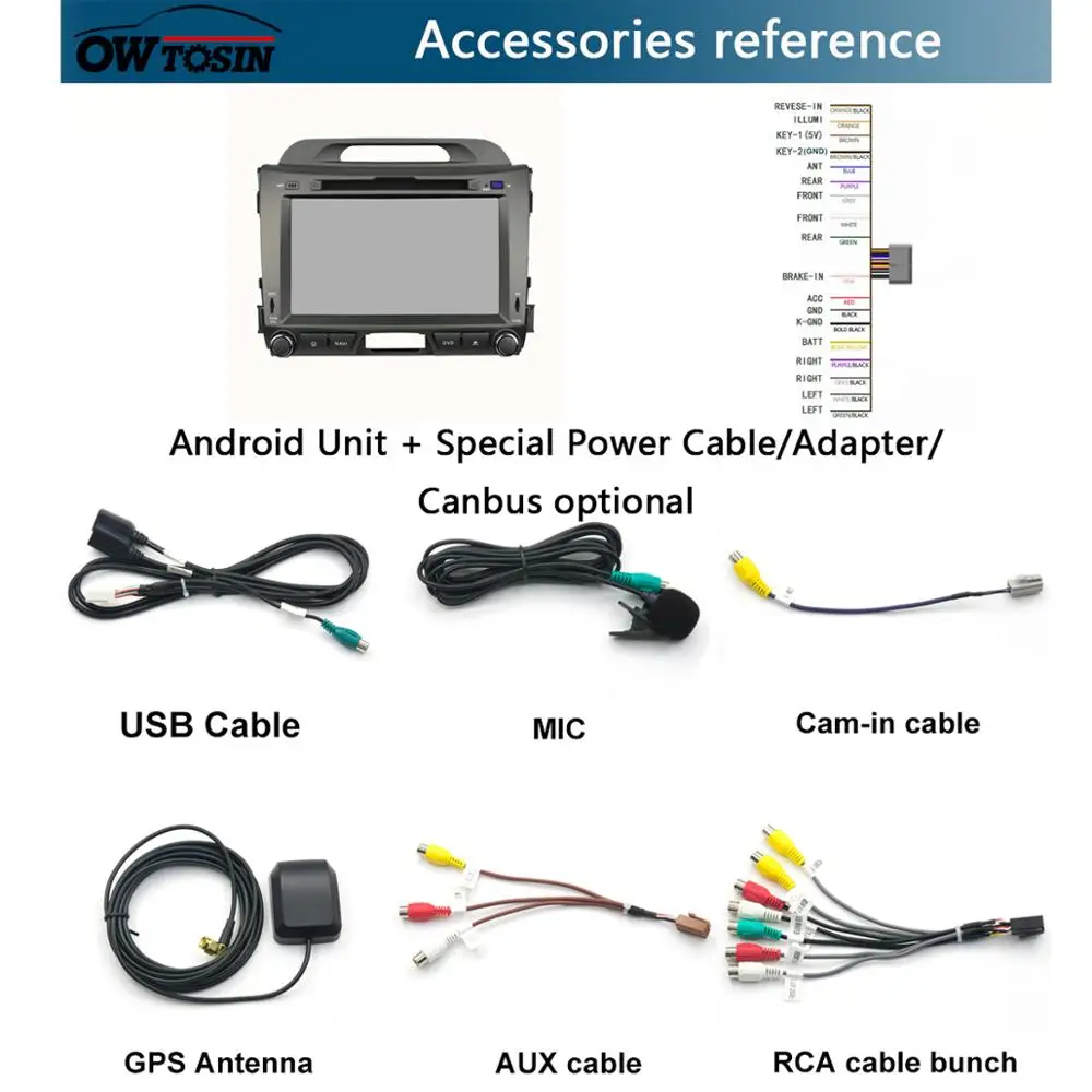 Автомобильный DVD-плеер 8 дюймов IPS 1280*720 ядер 4 Гб ОЗУ + 64 ПЗУ Android 9 0 для KIA Sportage R 2010-2016