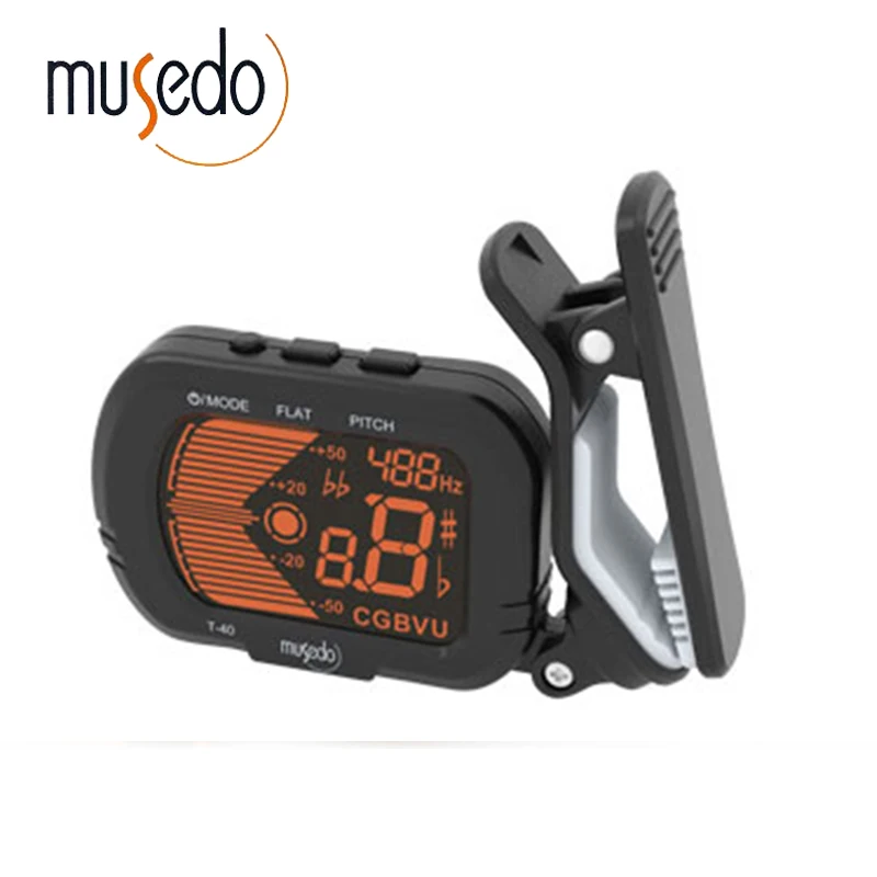 Цифровой гитарный тюнер MUSEDO T 40 LCD с клипсой черные тюнеры для басов скрипки