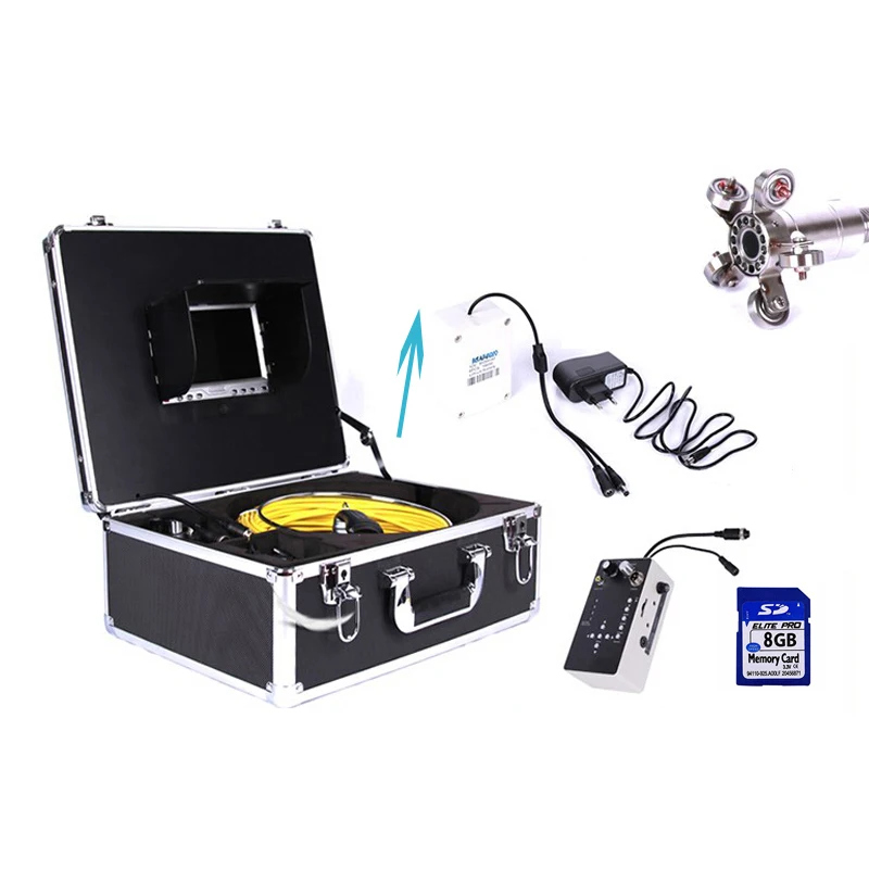 Водонепроницаемый видеобороскоп камера для осмотра с кабелем 20 м и TFT монитором 7