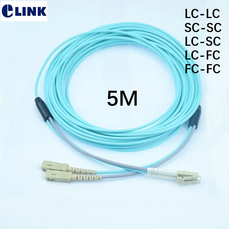 5 шт. 5mtr OM3 армированный патчкорд 2 волокна SC LC джемпер ftth жильный оптический