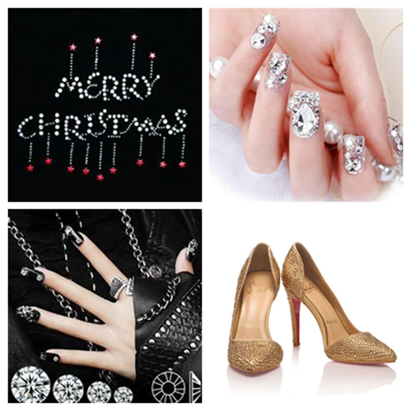 Блестящие стразы с цветными кристаллами 5 мм 1000 дюйма Креативные 3D чехлы для