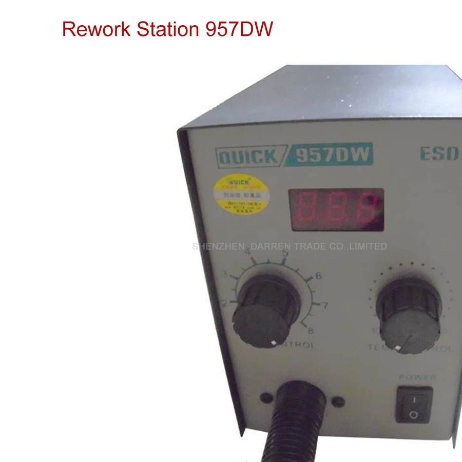 Быстрый светодиодный дисплей Регулируемый тепловой фен с винтовым ветром 580 Вт SMD