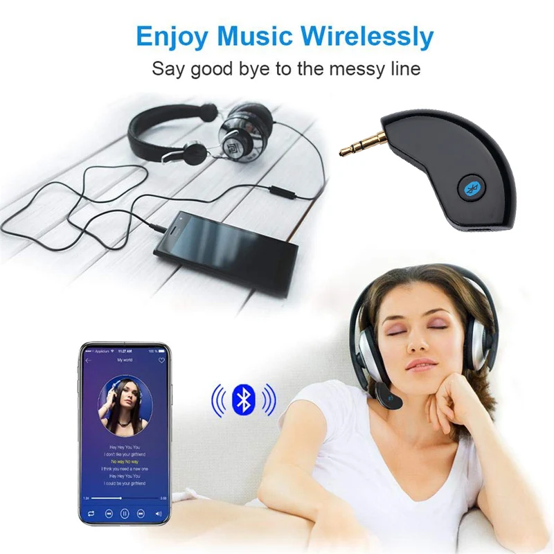 Новейший Bluetooth приемник 4,2 беспроводной автомобильный Bluetooth стерео аудио музыкальный приемник 3,5 мм AUX адаптер микрофон с громкой связью