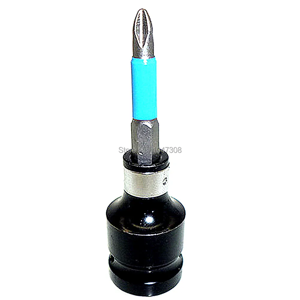 

1/2" Dr to 1/4" Hex Bit Screwdriver Bits Adaptor with 10pcs 50mm Phillips Screw Driver Magnetic Bit PH2 Philips Screwdriver Bits