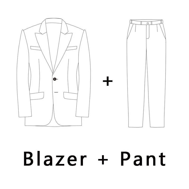Blazer and pant Мужской твидовый костюм, английский мужской черный серый осенний зимний Свадебный костюм, мужской полный комплект одежды - Цвет: Blazer and pant