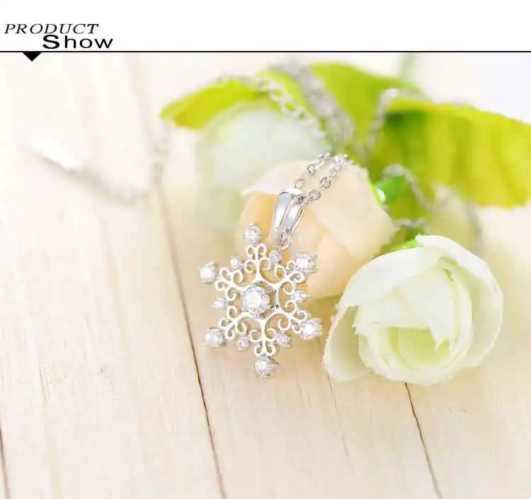 Beagloer изысканный Снежинка Кулон серебряный цвет с ювелирные изделия из циркония