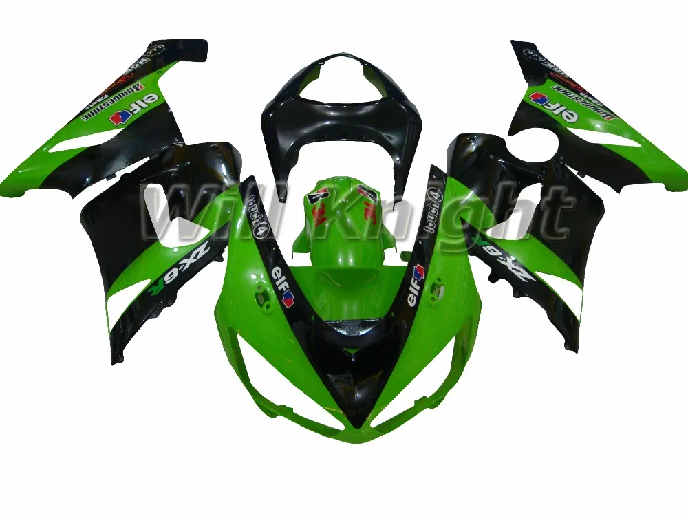 Черный Зеленый Обтекателя Kit для Kawasaki ZX-6R 2005 2006 ZX6R 05 06 Литье Под Давлением |
