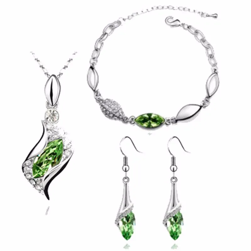 Комплект из колье и серёг с австрийским кристаллом|jewelry pendant necklace|jewelry steam cleaning