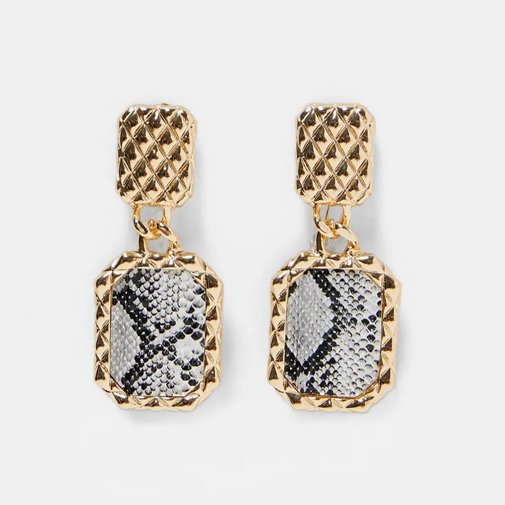 gold gray Бренд Girlgo Za серьги из смолы в виде капли воды женские роскошные Висячие геометрические Макси массивные серьги красные бусы кулон Brinco ювелирные изделия - Окраска металла: gold gray