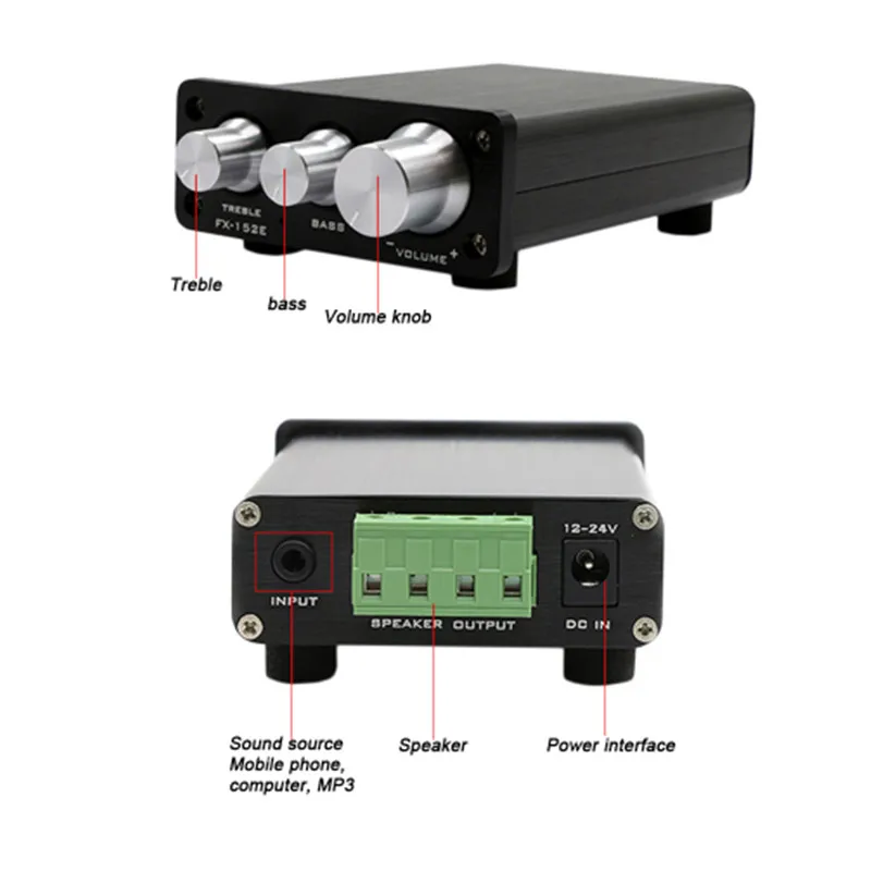 FX аудио FX152E мини DC12V 3A 15 Вт + 152E TPA3118 настольный компьютер цифровой усилитель