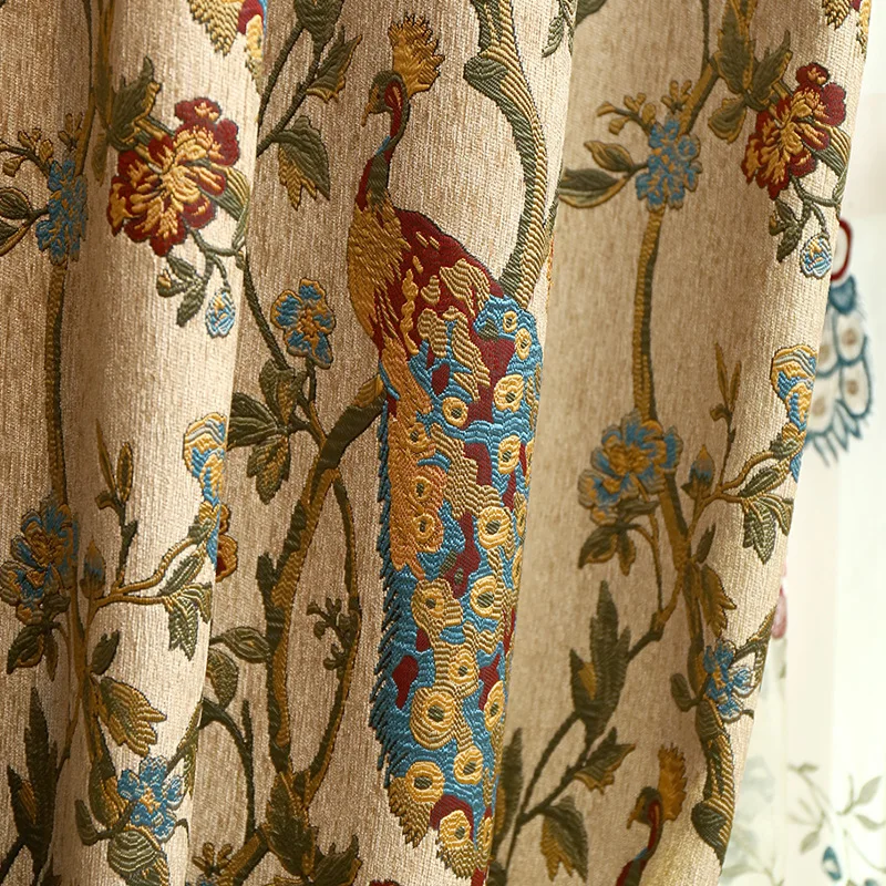 Фон для фотографий дерево и Павлин|luxury drapes|designer drapesbird curtains |