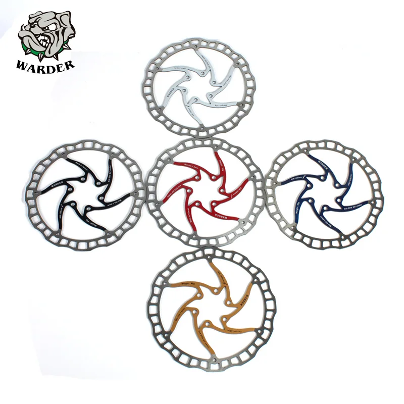 WARDER 1pc Bicycle Disc Brake 160mm/180mm/203mm MTB 5 Colors Stainless Steel Disc Brake Rotor With 6 Bolts