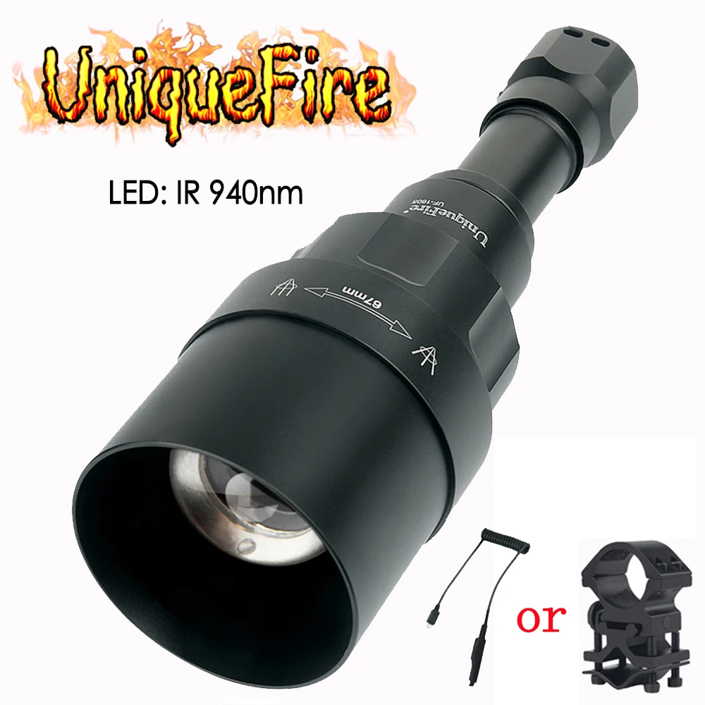 UniqueFire 1605 IR светодиодный фонарь 940NM 67 мм объектив инфракрасный светильник ночного
