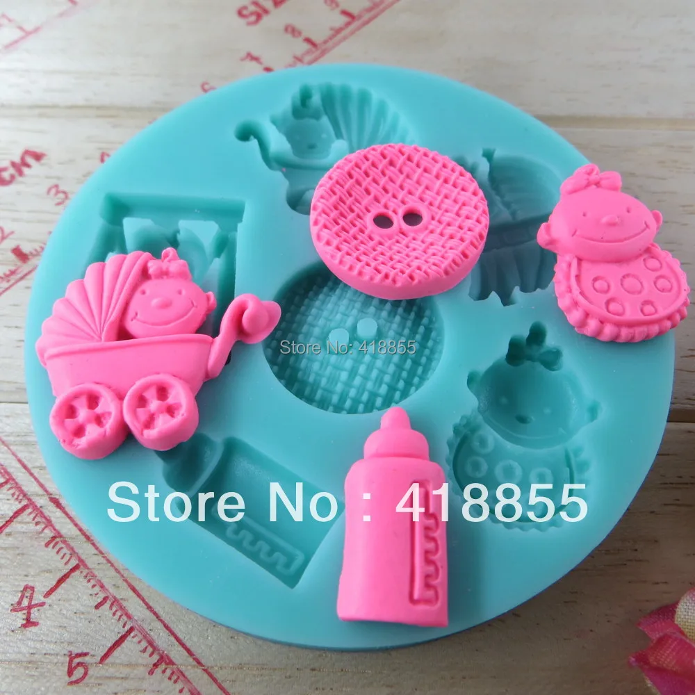 Силиконовая форма сделай сам для детской коляски/Детской бутылки|fondant cake decorating