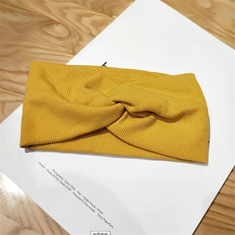 Винтажная Женская Вязаная Мягкая эластичная повязка на голову в Корейском стиле