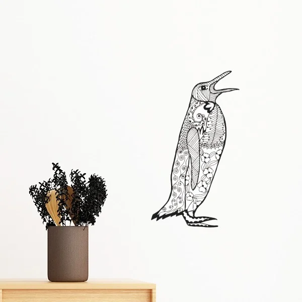 

Cute Penguin Animal Portrait Sketch Removable Wall Sticker Art Decals Mural DIY Wallpaper for Room Decal