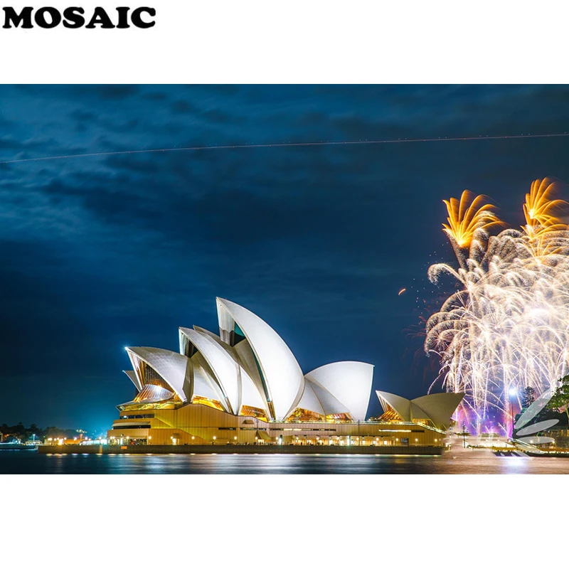 Всемирно известные живописные места «Сиднейский оперный театр» 5D алмазная живопись своими руками Алмазная вышивка мозаичная картина из страз