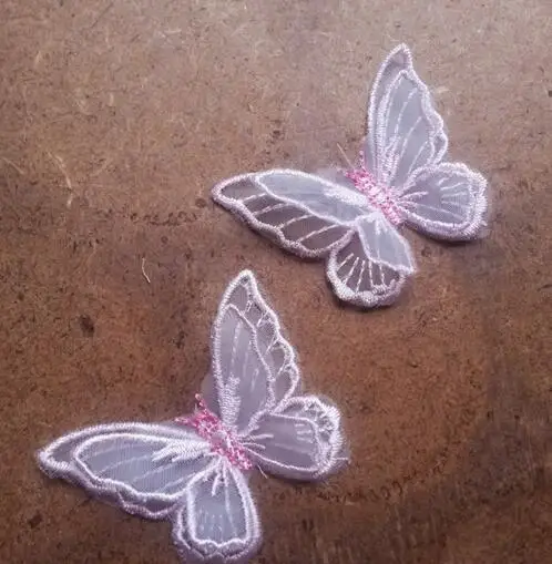 20 Pcs Exquisite Beautiful Doulbe Layers Organza Butterfly Lace Applique Patch for Garment Dress Decoration Free Shipment | Дом и сад