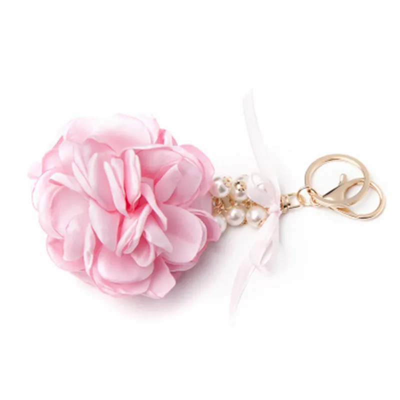 

Брелок для ключей Женский, романтический брелок с подвеской в виде цветка, цвет Камелия, роза, застежка, кольцо для ключей