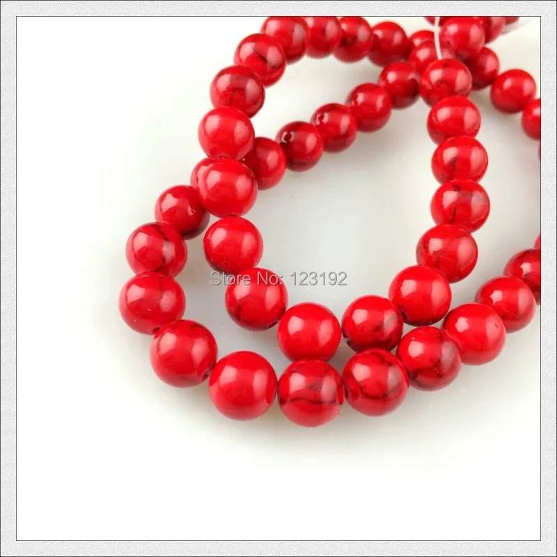 

Бесплатная доставка! Круглые бусины Howlite, красные бусины 8 мм из полудрагоценных камней, подходят для браслетов и украшений «сделай сам», 140 ш...