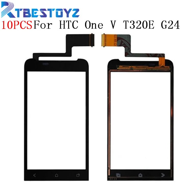

10PCS/Lot Front Glass Window Touch Panel For HTC One V T320e G24 Touch Screen Digitizer With Sensor Cable Replacement Parts