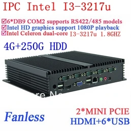 24 часа IPC промышленный ПК с i3 Gigabit Ethernet 6 USB COM 4G RAM 250G HDD WIN7 WIN8 LINUX NAS free drive 7 |