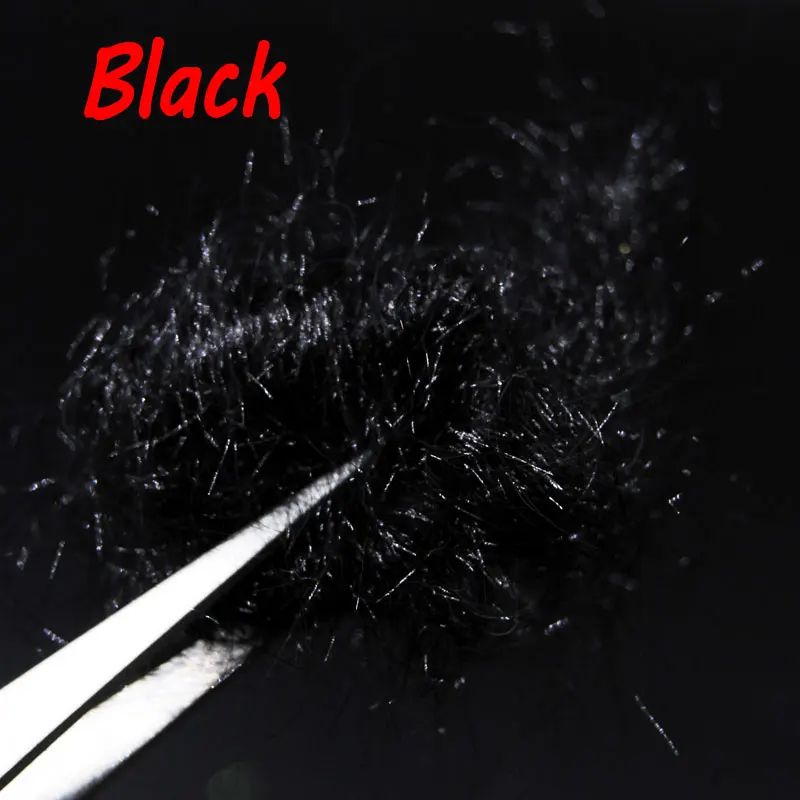 black color Bimoo 2 сумки X 2 г/сумка ультра тонкий мух завязывание льда Dub для Nymph Scud креветки тела Дубляж мух Связывание материал - Цвет: black color