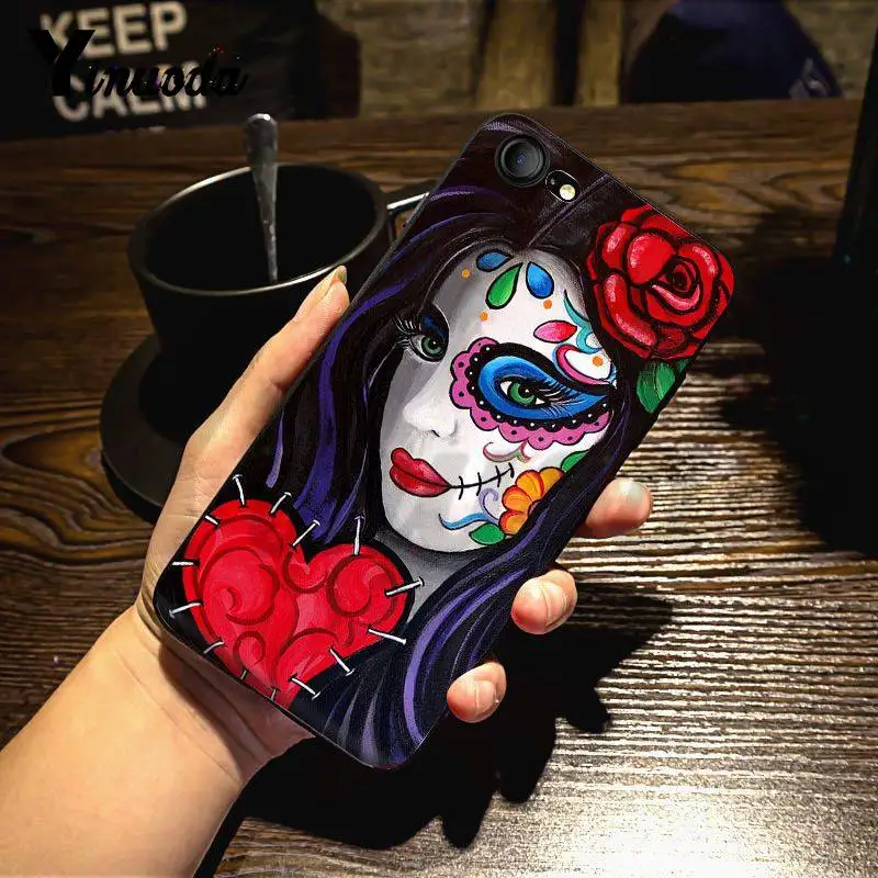 Yinuoda тату День мертвых Классический Лучший чехол для телефона для iPhone X 8 7 6 6S Plus X 5 5S XS XR 11 11pro 11promax