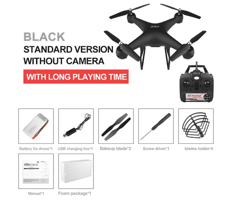Without Camera Black Дрон 4k RC Квадрокоптер Дрон с HD 1080P Wifi камера видео стабильный Rc вертолет F68 RC Дрон против DJI Phantom 4 3 H480 - Цвет: Without Camera Black