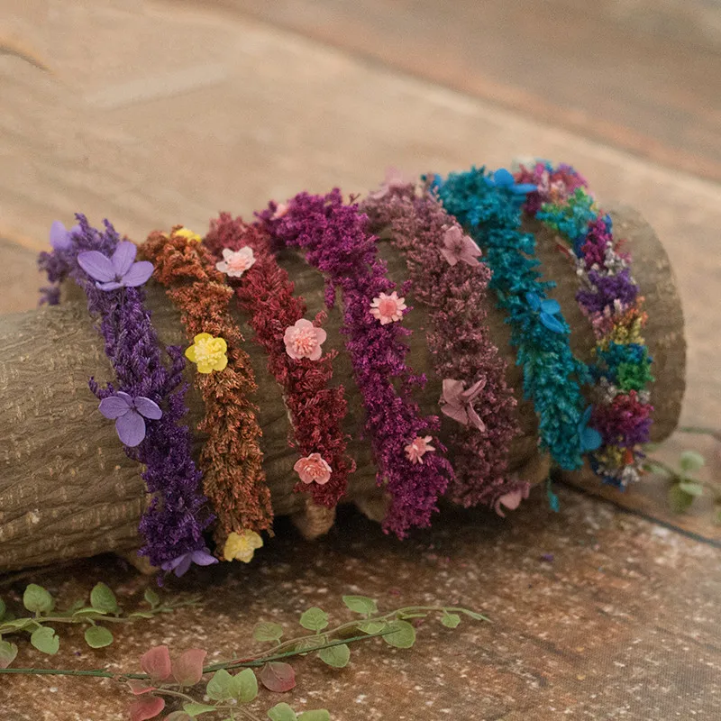 Newborn photography props headwear rainbow flower garland headdress baby photos headband hair ribbon | Детская одежда и обувь