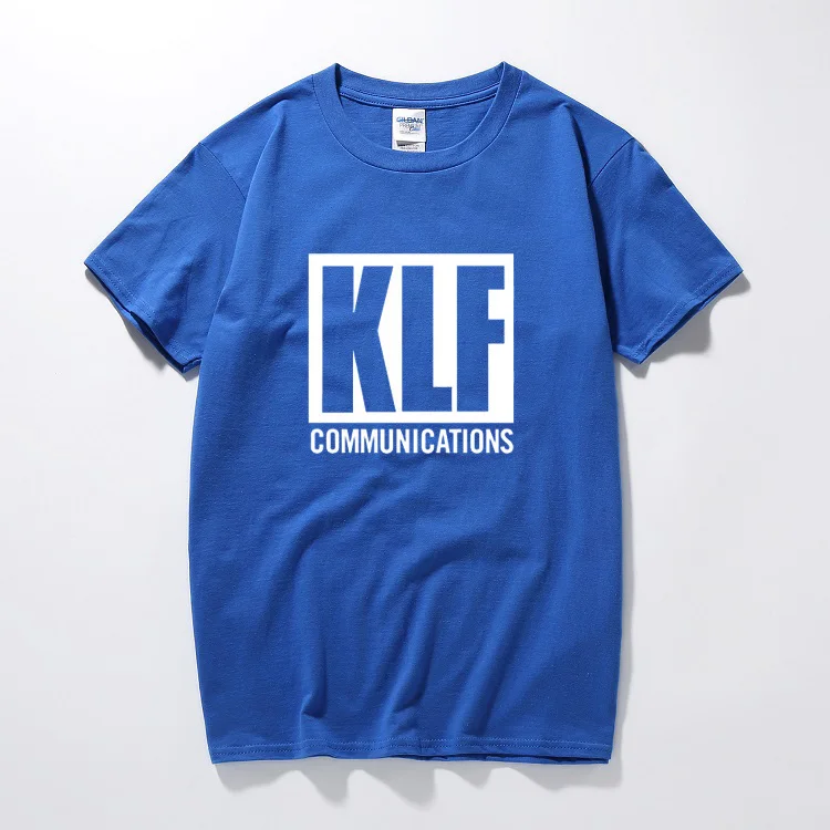 Мужская футболка с буквенным принтом KLF новинка 2018 хлопковая Футболка круглым
