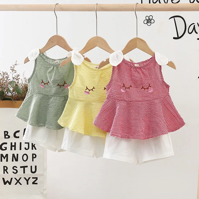 Age 0-13 year Children Clothes Toddler Costume Summer Two Piece Party Lace Princess Elegant Kids Suit Dress Girl Clothing Set | Детская