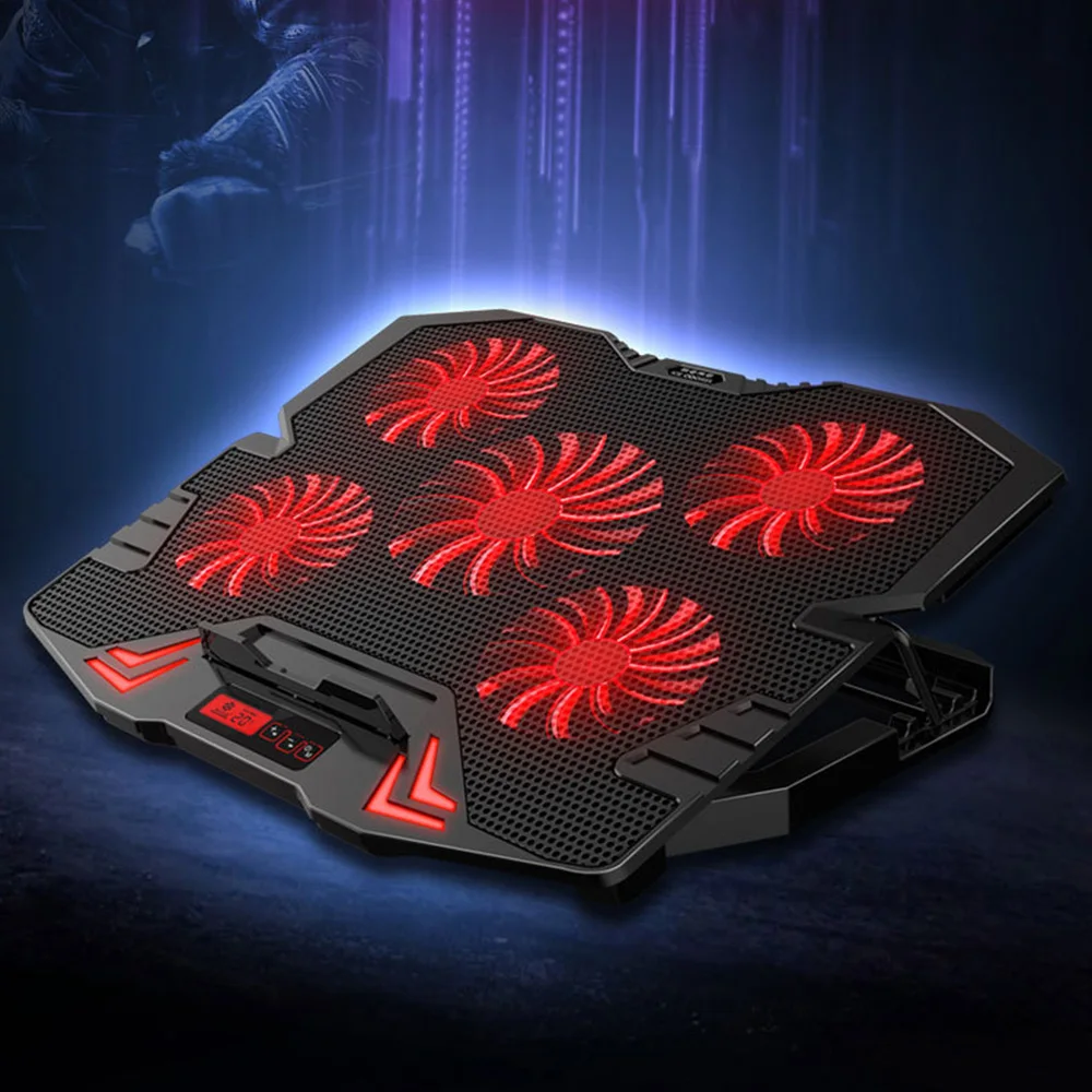 Охлаждающая подставка для ноутбука с 5 вентиляторами 2 USB 12 17 дюймов охлаждающая
