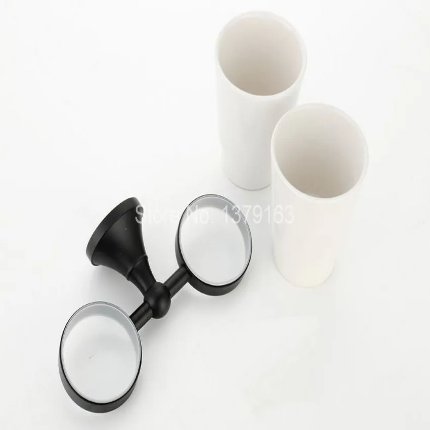 Темный черный бронзовый настенный держатель для зубной щетки с масляным