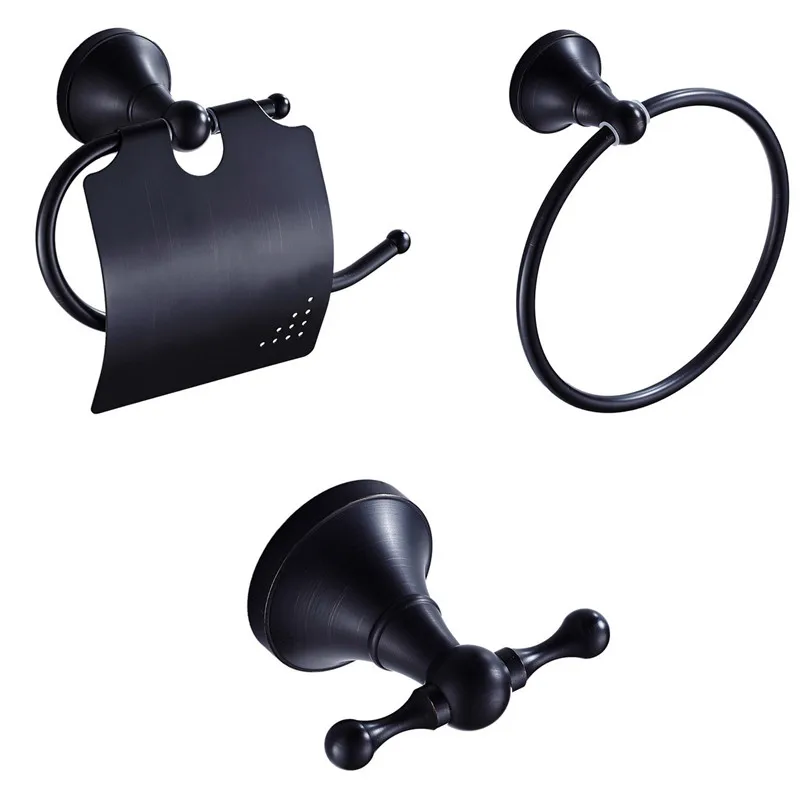 

Free shipping,America Loft style bathroom accessories set Black Bronze copper soap basket towel ring paper holder robe hook