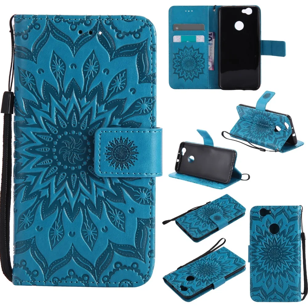 Чехол с рисунком подсолнуха для fundas Huawei Nova 5 дюймов чехол + держатель карт|case for