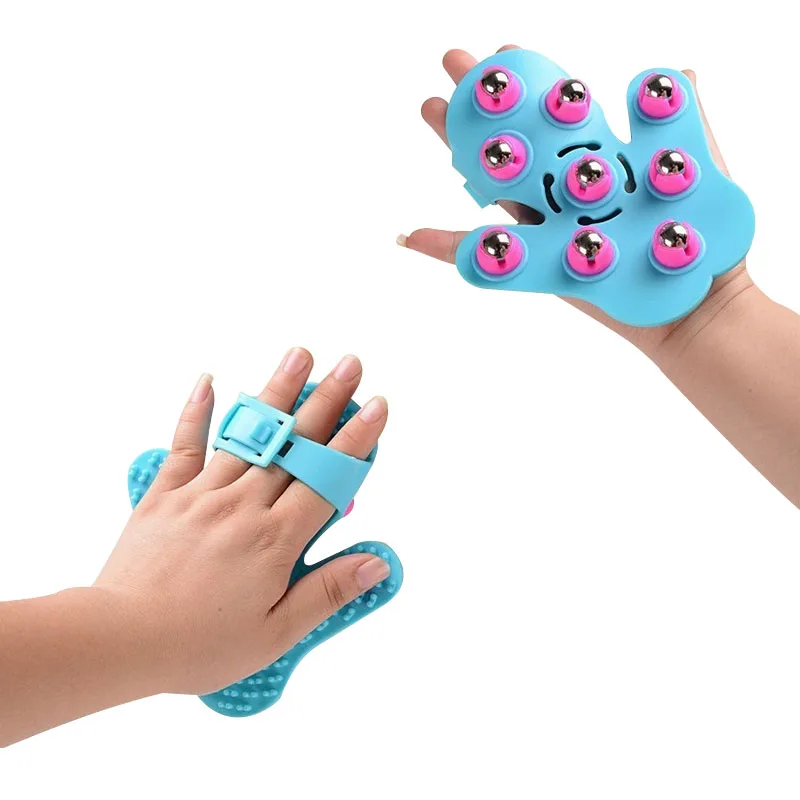 Практичная Удобная перчатка массажная для тела 9 металлических роликовых