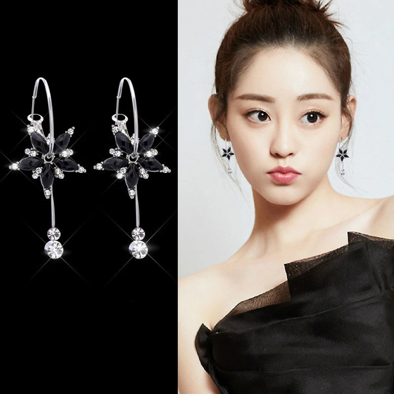 Женские длинные серьги кисточки с цветами 2019|Серьги-подвески| |