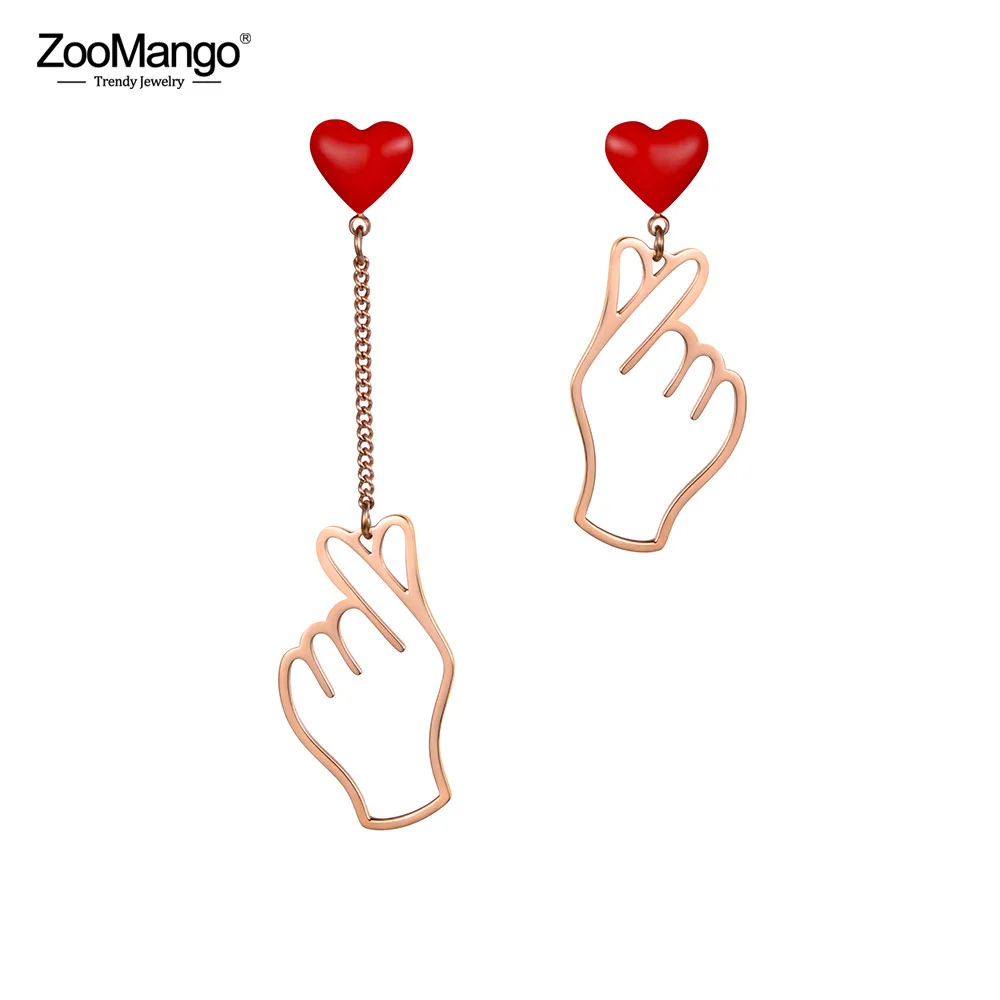 Серьги ZooMango из нержавеющей стали цвета розового золота для девушек Show Love